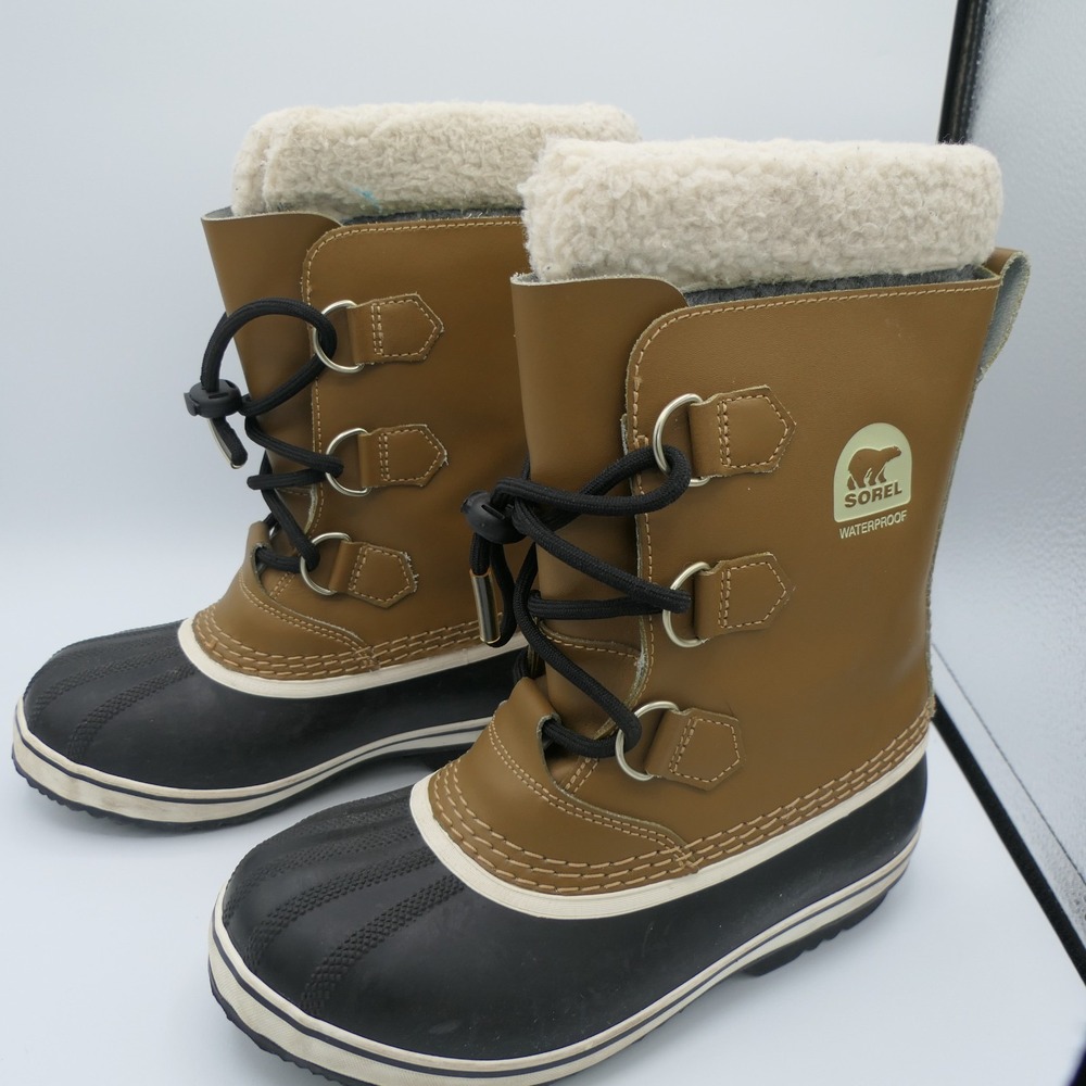 Sorel Kids Yoot Pac TP Snow Boots 4 Brown Waterproof Winter Gorpcore NY1880